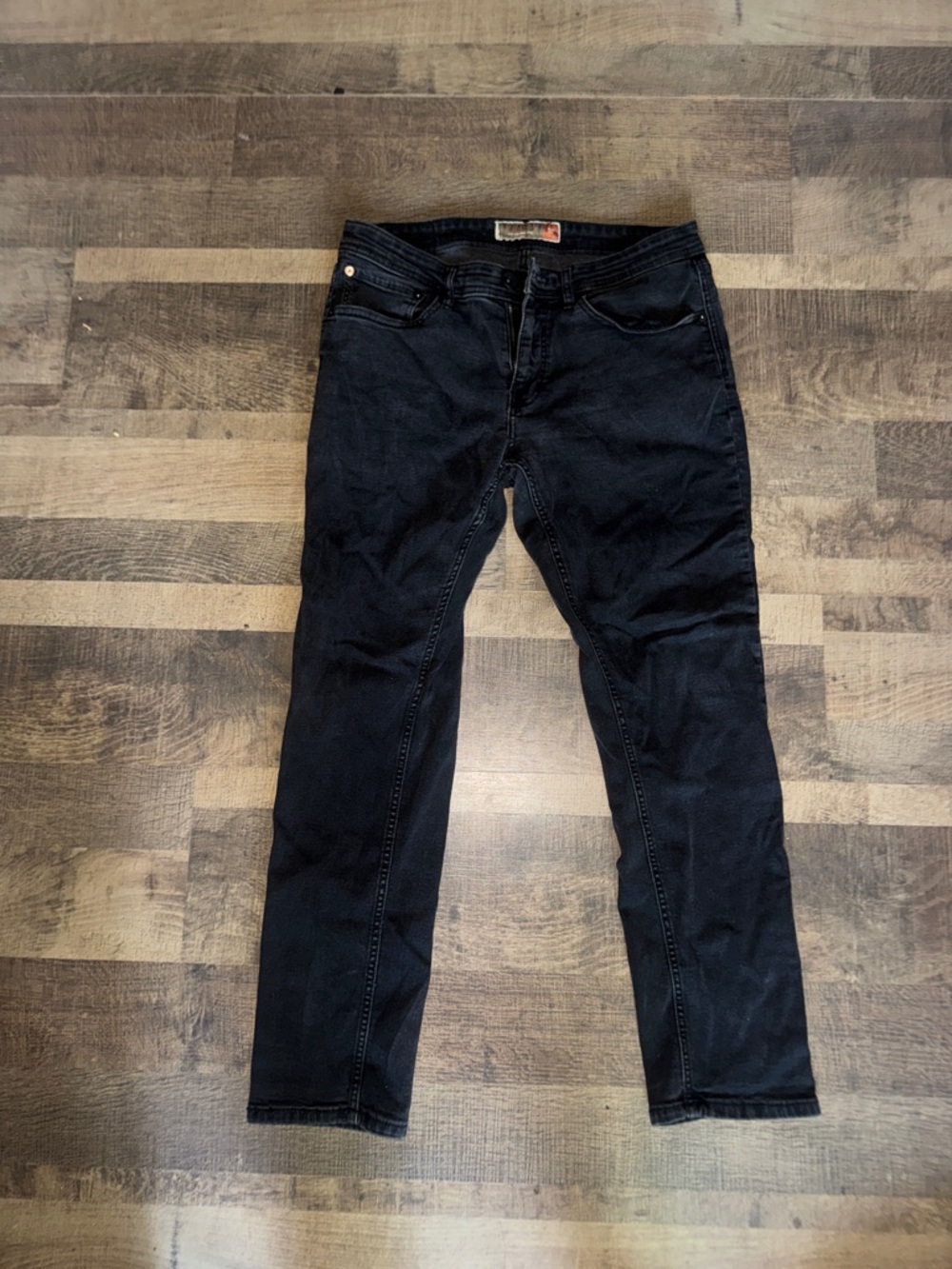 Weatherproof Vintage Men’s Black Denim Jeans - Slim Straight Fit - 34x30